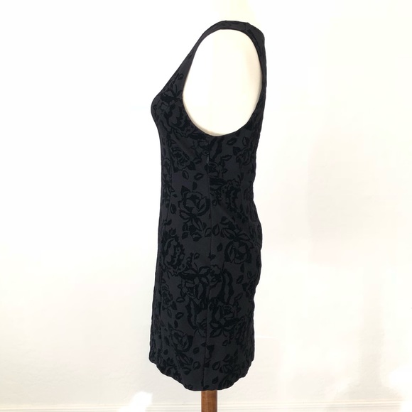 Free People Deep V Black Velvet Bodycon Dress - Picture 3 of 6